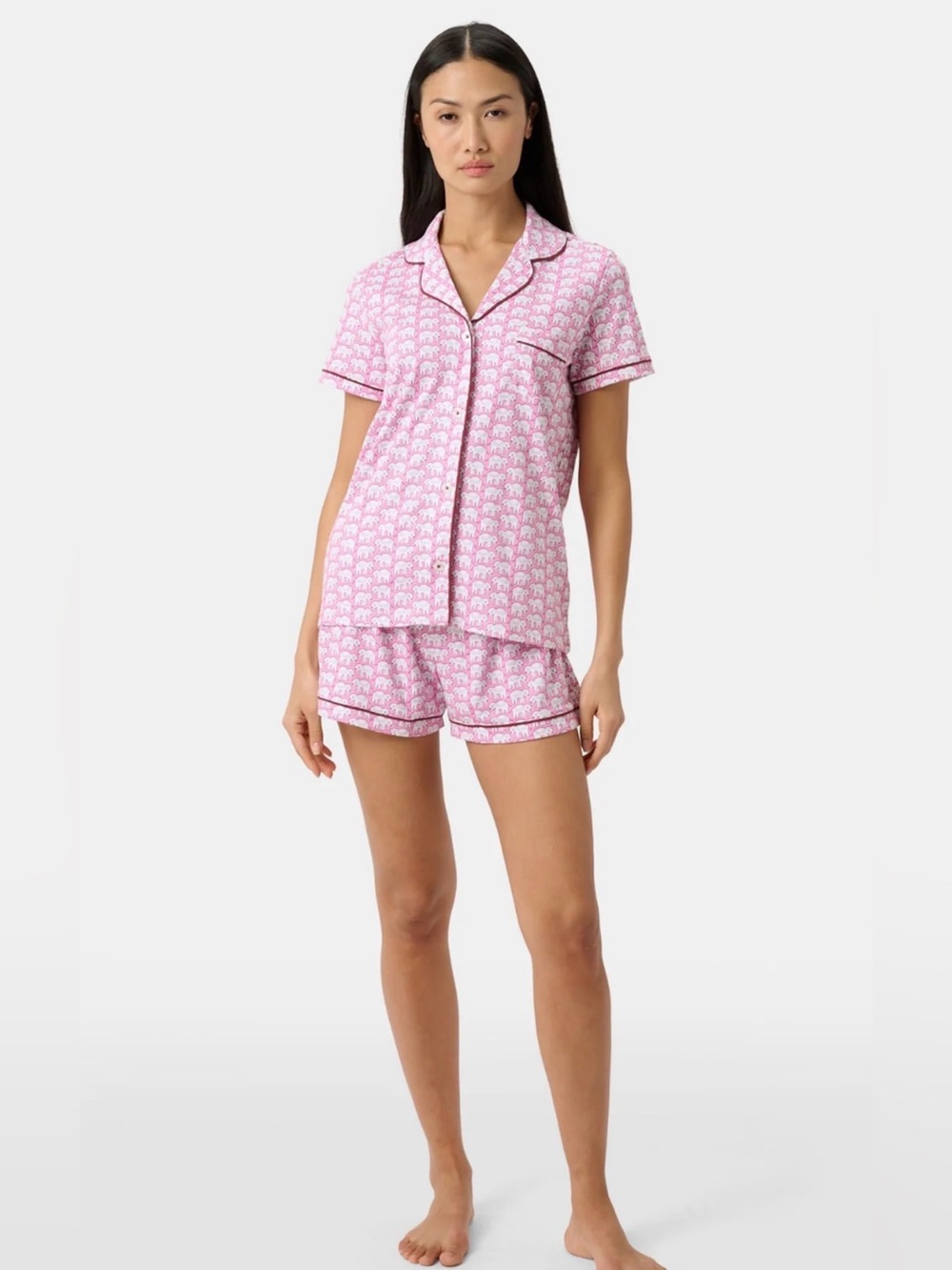 Roller Rabbit Pink Elephant Short Pajama Set